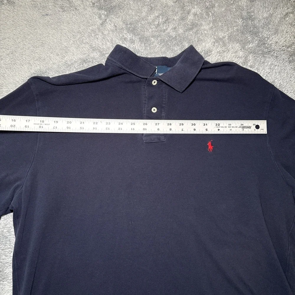 Vintage Polo Ralph Lauren Shirt Mens Large Navy 90s Polo Pony Rugby Long Sleeve